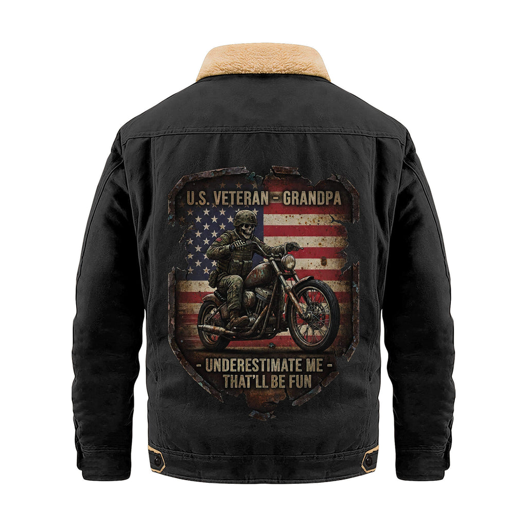 U.S Veteran Grandpa Cargo Fleece Jacket