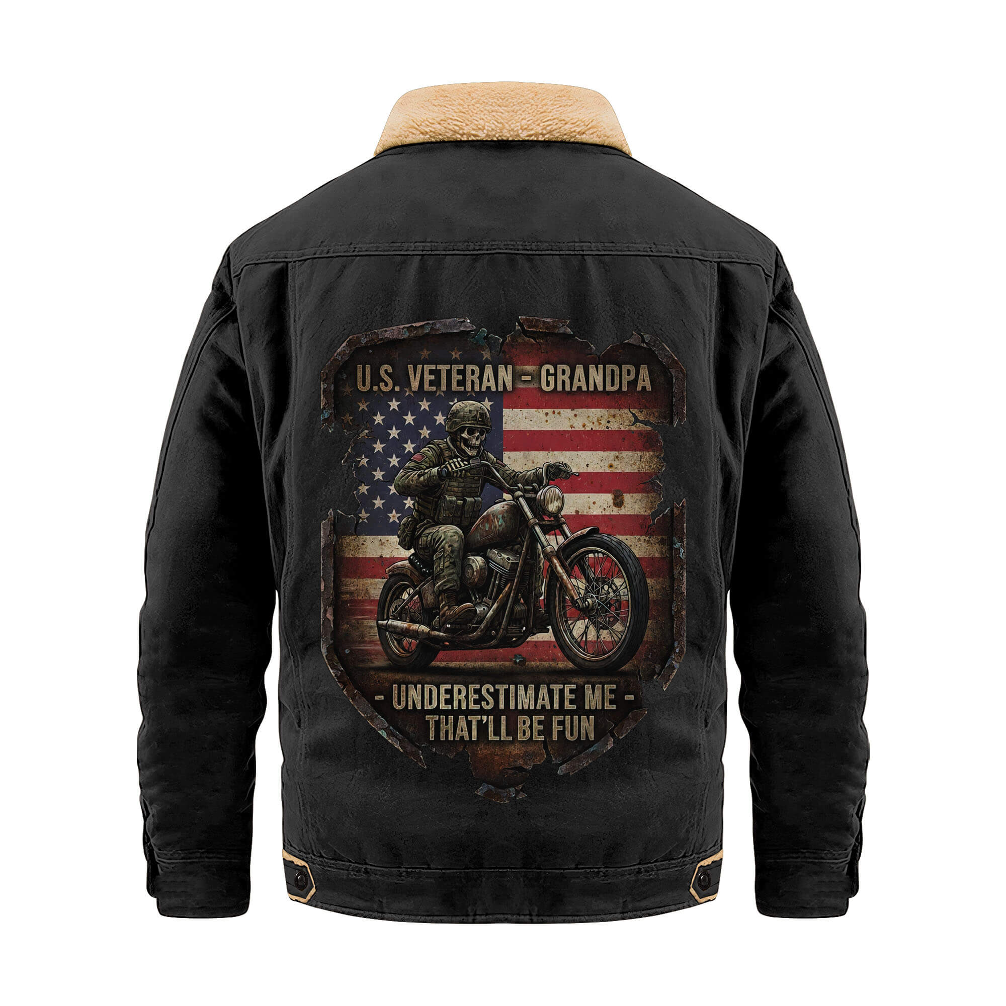 U.S Veteran Grandpa Cargo Fleece Jacket
