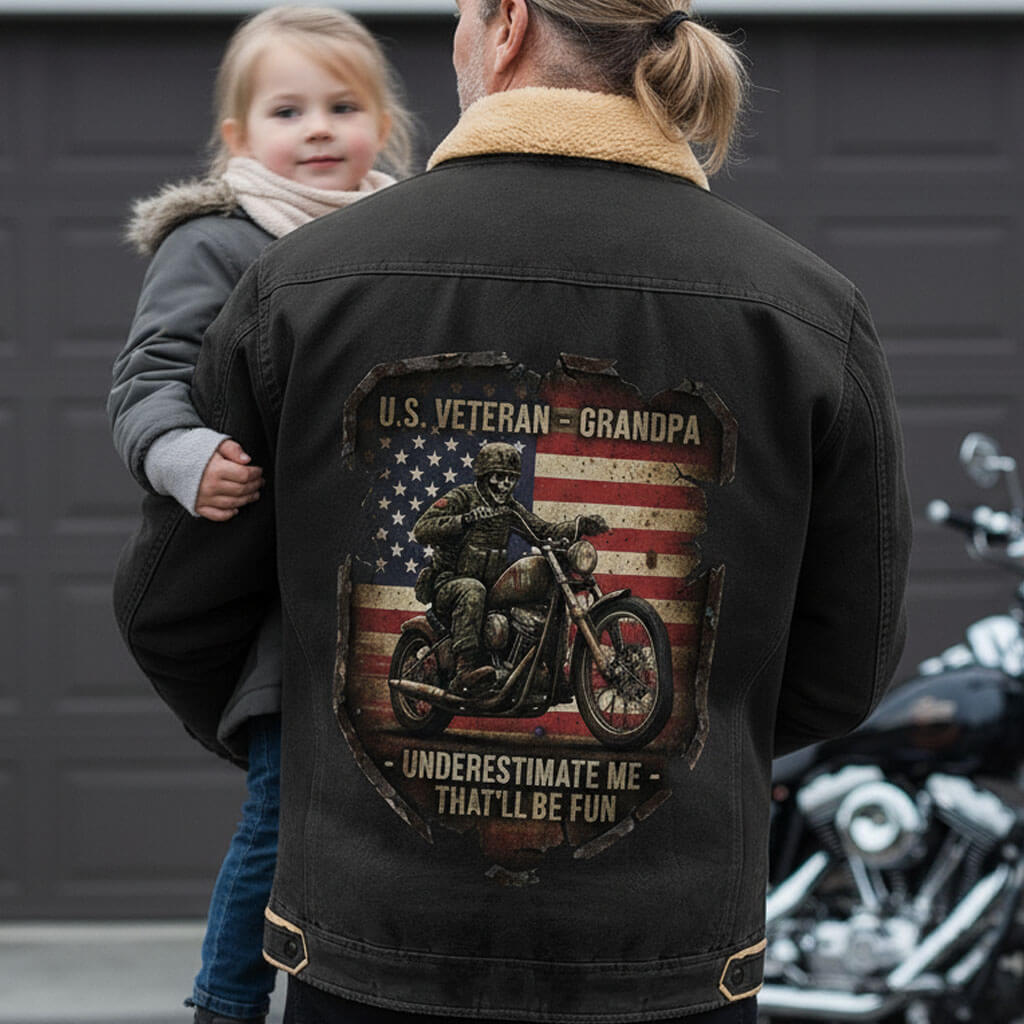 U.S Veteran Grandpa Cargo Fleece Jacket