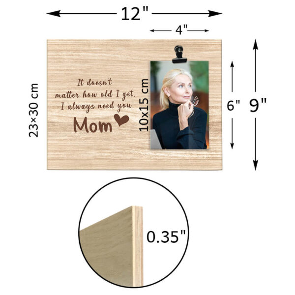Mother's Day GiftI Always Need You Rustic Wooden Photo Clip Frame - Image 2