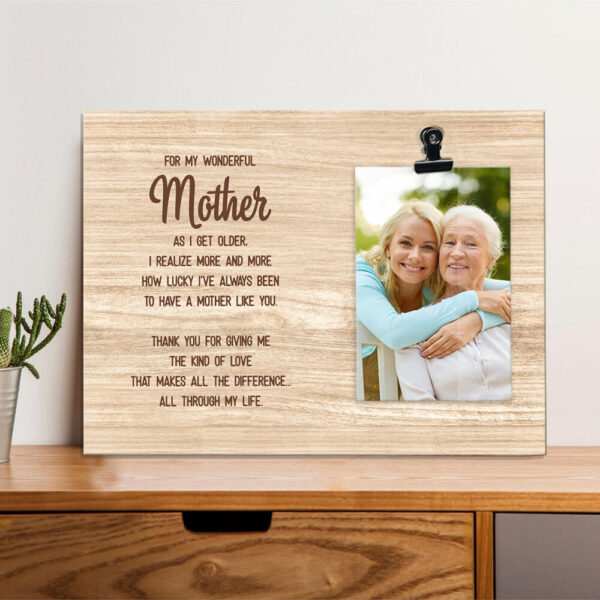 Personalized Mother's Day Gift How Lucky I've Always Been Rustic Wooden Photo Clip Frame