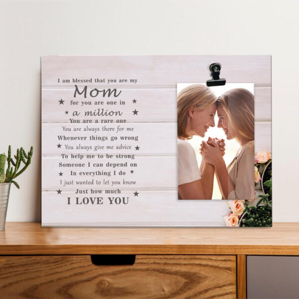 Personalized Mother's Day Gift One In A Million Floral Wooden Photo Clip Frame