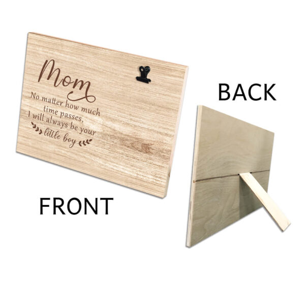 Mother's Day Gift From Son Always Be Your Little Boy Rustic Wooden Photo Clip Frame - Image 4