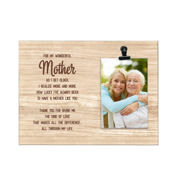 Personalized Mother's Day Gift How Lucky I've Always Been Rustic Wooden Photo Clip Frame - Image 6