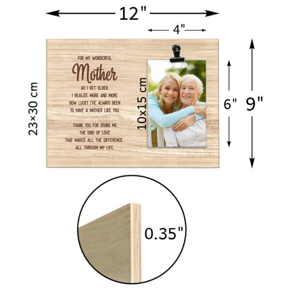 Personalized Mother's Day Gift How Lucky I've Always Been Rustic Wooden Photo Clip Frame - Image 2