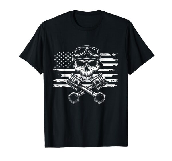 American Flag Motorcycle Apparel - Motorcycle T-Shirt