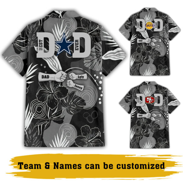 Customizable Football Best Dad Ever Hawaiian Shirt - Image 2