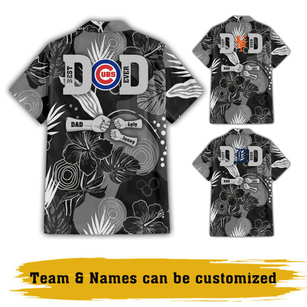 Customizable Baseball Best Dad Ever Hawaiian Shirt - Image 2